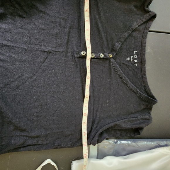 LOFT Black short sleeved linen top Size Small - Picture 5 of 6
